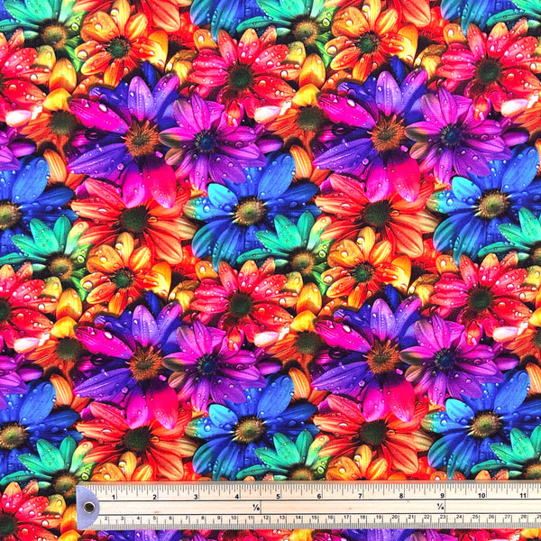 Rainbow Flora French Terry Fabric Best UK Prices Pound Fabrics