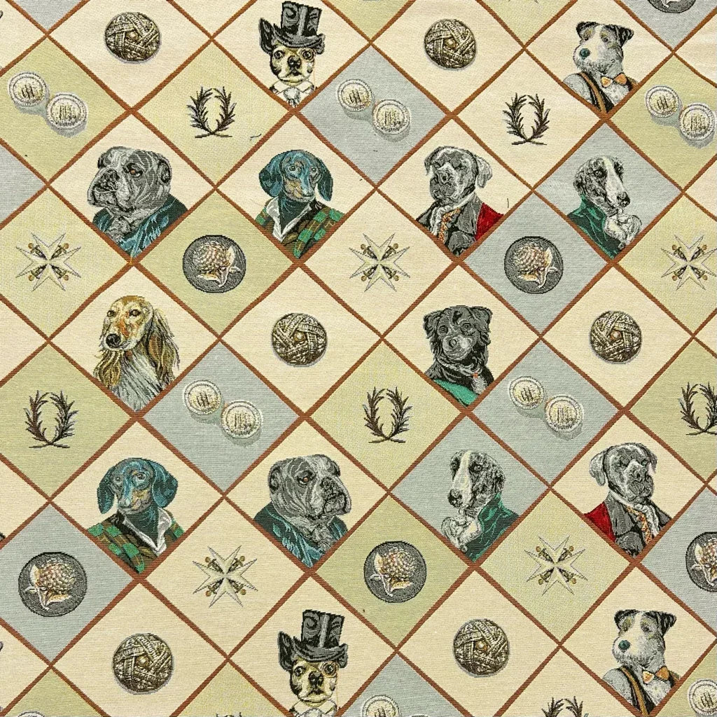 Buy Vintage Dogs Tapestry Fabric for Sewing, Dressmaking & Crafts - Pound Fabrics