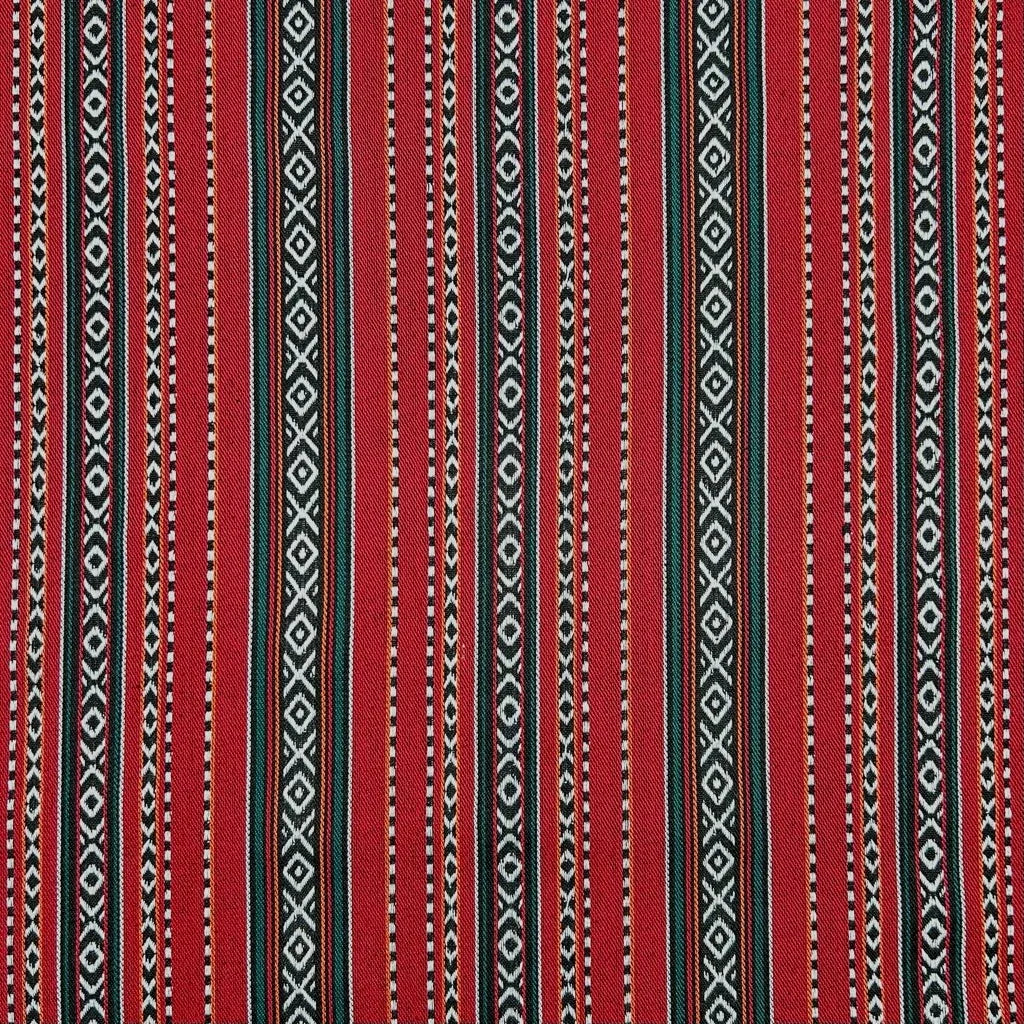 Buy Rustic Red Tribal Print Recycled Jacquard Fabric for Sewing, Dressmaking & Crafts - Pound Fabrics