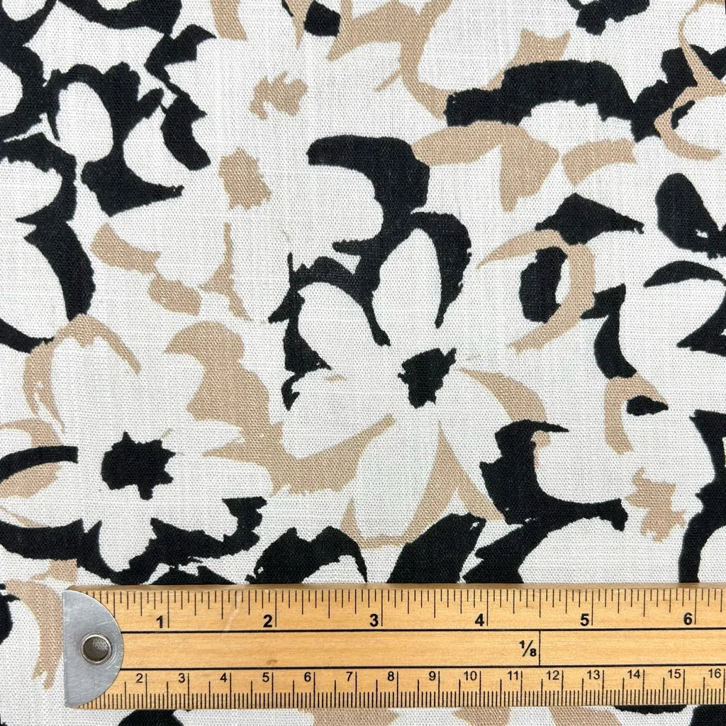 Buy Garden Blossom Stretch Linen Mix Fabric for Sewing, Dressmaking & Crafts - Pound Fabrics