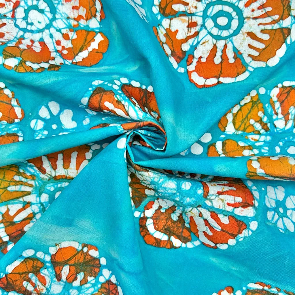 Buy Bloom Circle Cotton Batik Fabric for Sewing, Dressmaking & Crafts - Pound Fabrics