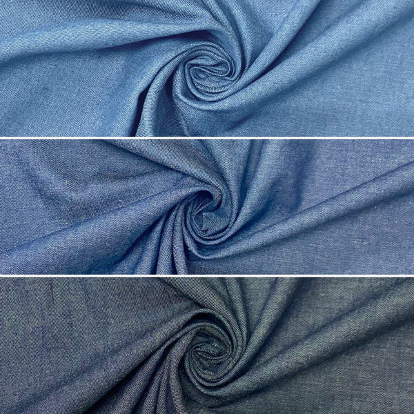 Medium 4oz Lightweight Washed Blue Denim Fabric by Metre -  Canada