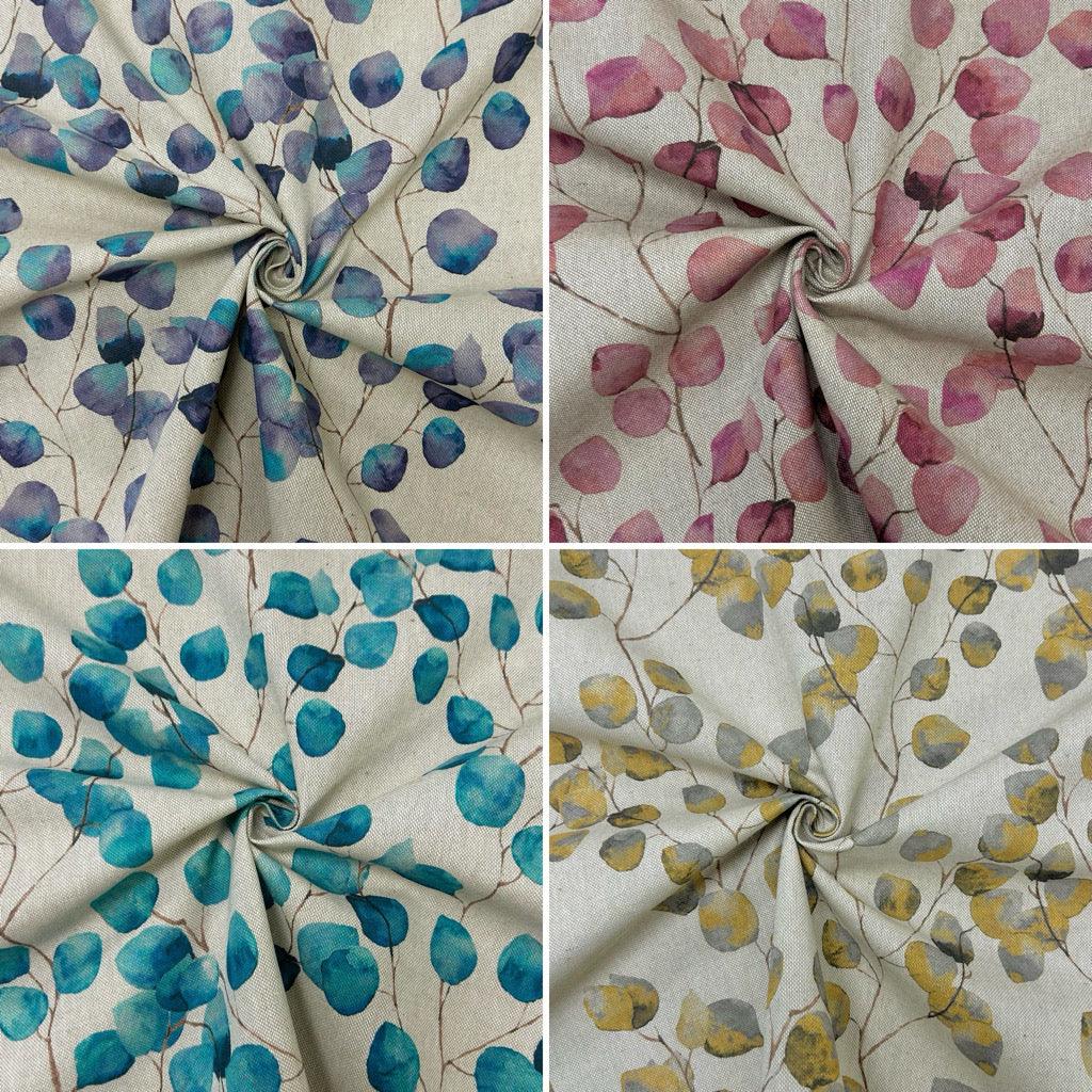 Watercolour Leaves Digital Linen Look Polycotton Fabric | Best UK Prices