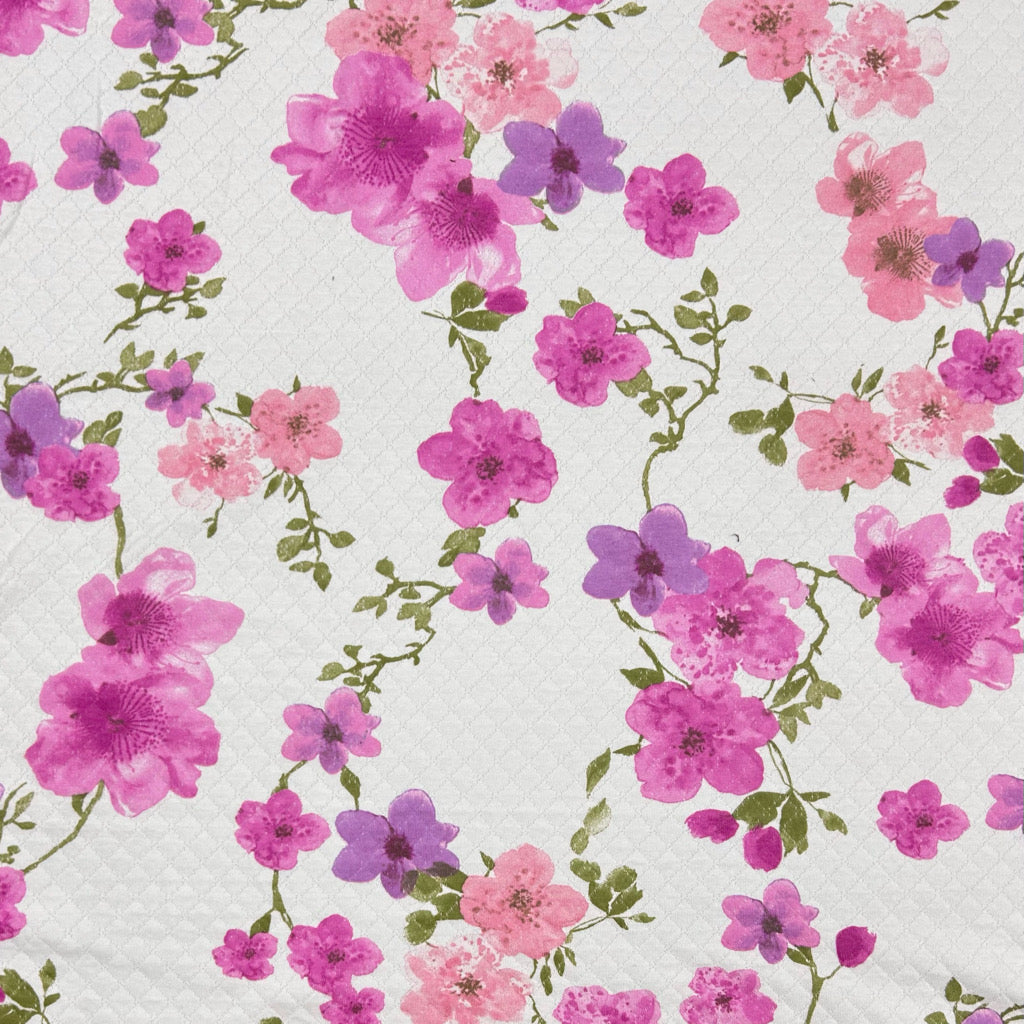 Purple Floral Quilted Cotton Fabric Best UK Prices Pound Fabrics