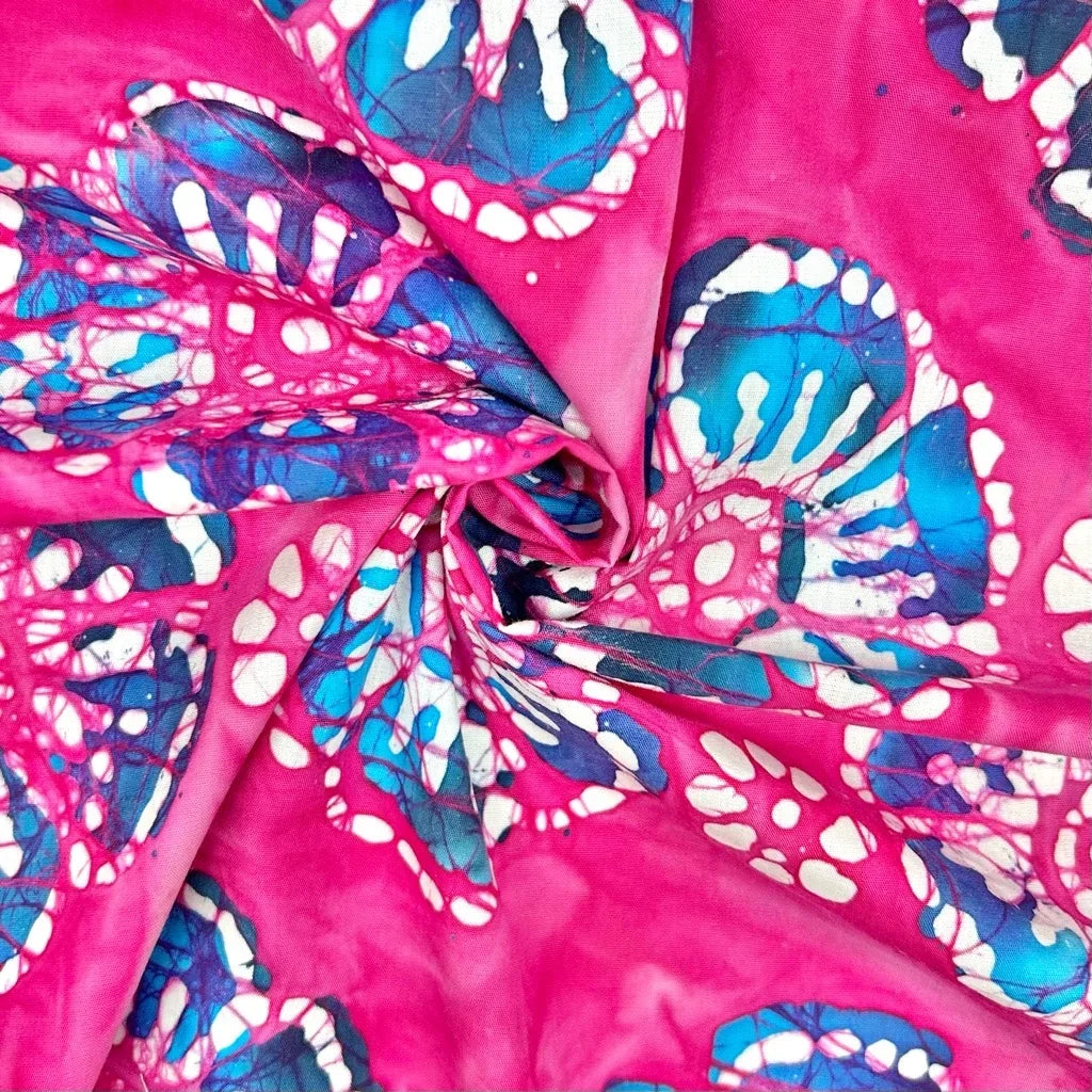 Buy Bloom Circle Cotton Batik Fabric for Sewing, Dressmaking & Crafts - Pound Fabrics
