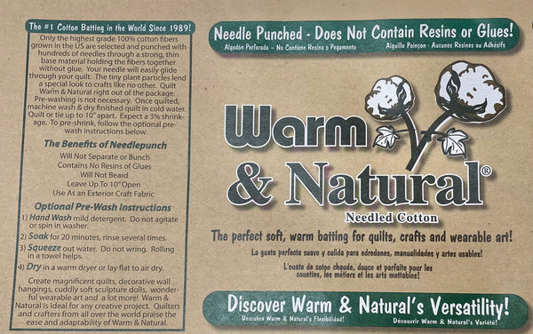 Warm & Natural Cotton Batting-Craft Size 34x45 (2 Pack)