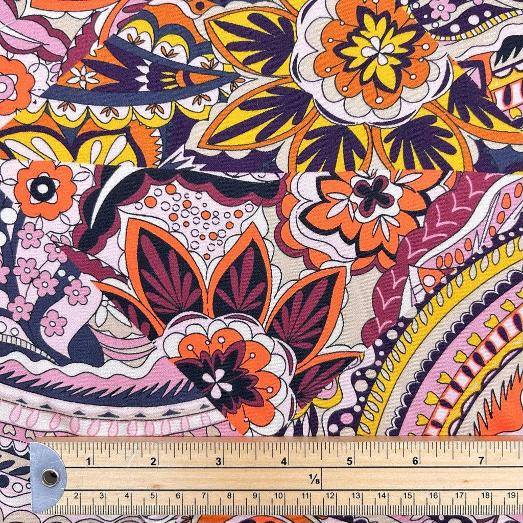 Buy Retro Meadow Viscose Fabric for Sewing, Dressmaking & Crafts - Pound Fabrics