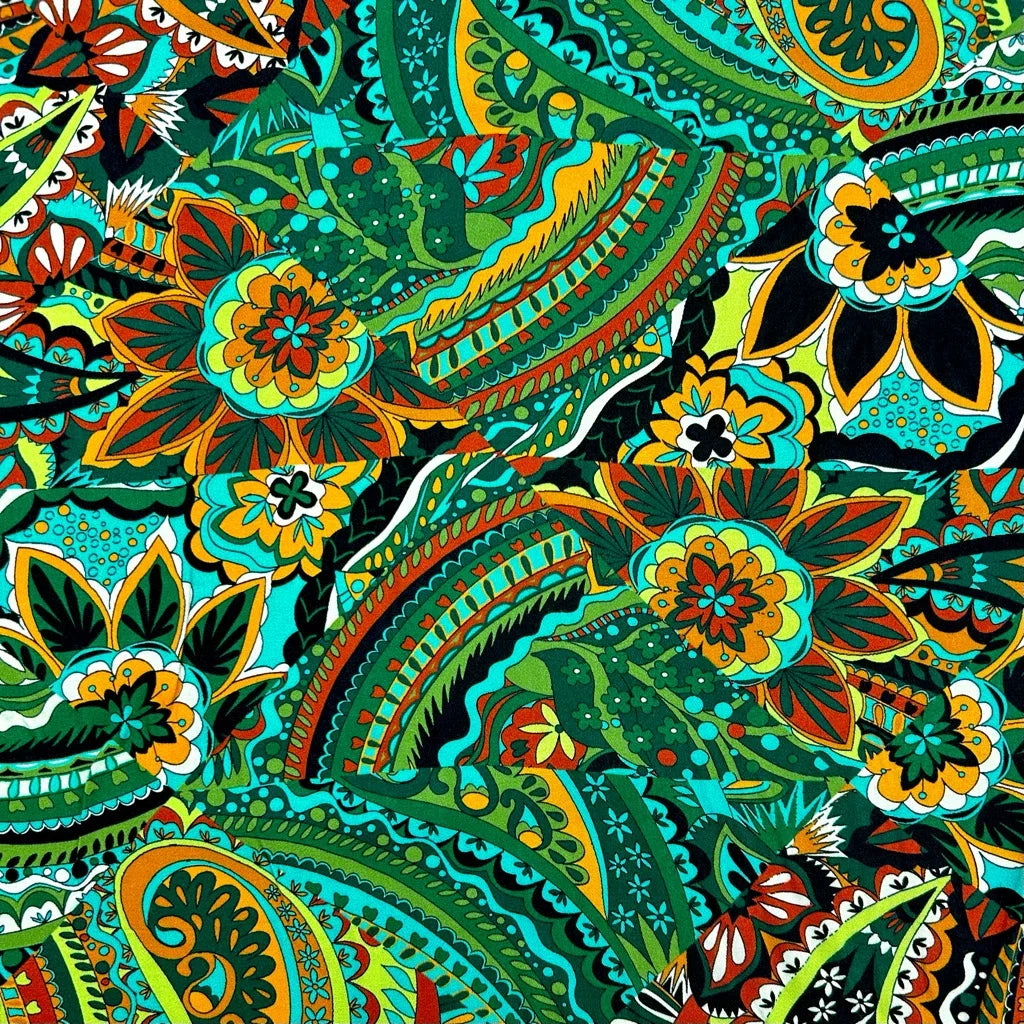 Buy Retro Meadow Viscose Fabric for Sewing, Dressmaking & Crafts - Pound Fabrics