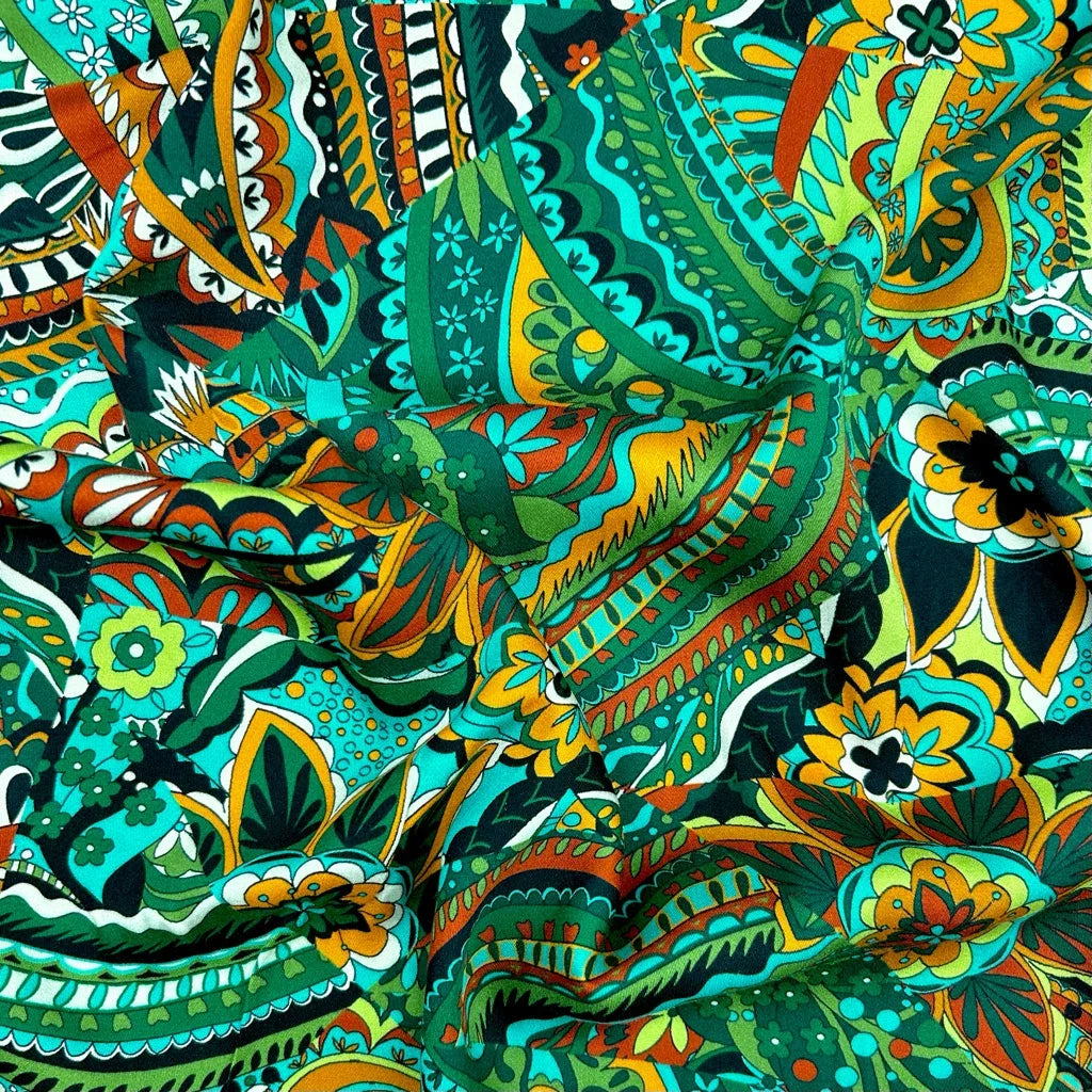Buy Retro Meadow Viscose Fabric for Sewing, Dressmaking & Crafts - Pound Fabrics