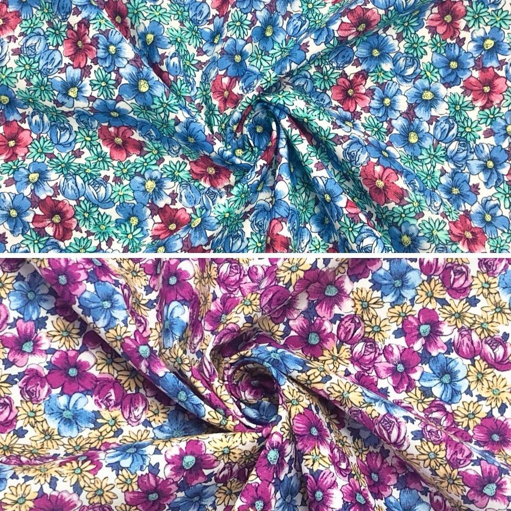 Floral Bloom Cotton Lawn Fabric - Pound Fabrics