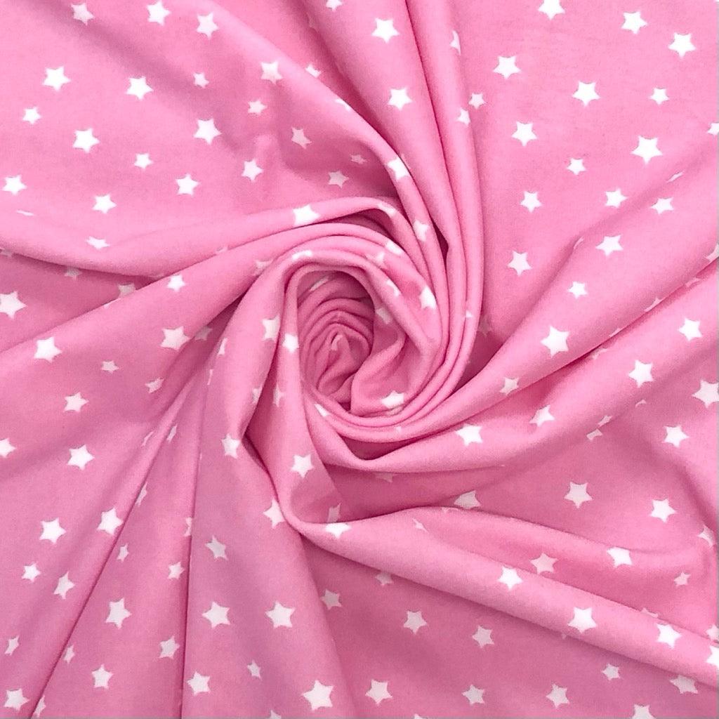 72cm Panel Stars on Pink Lycra Spandex Fabric Best UK Prices