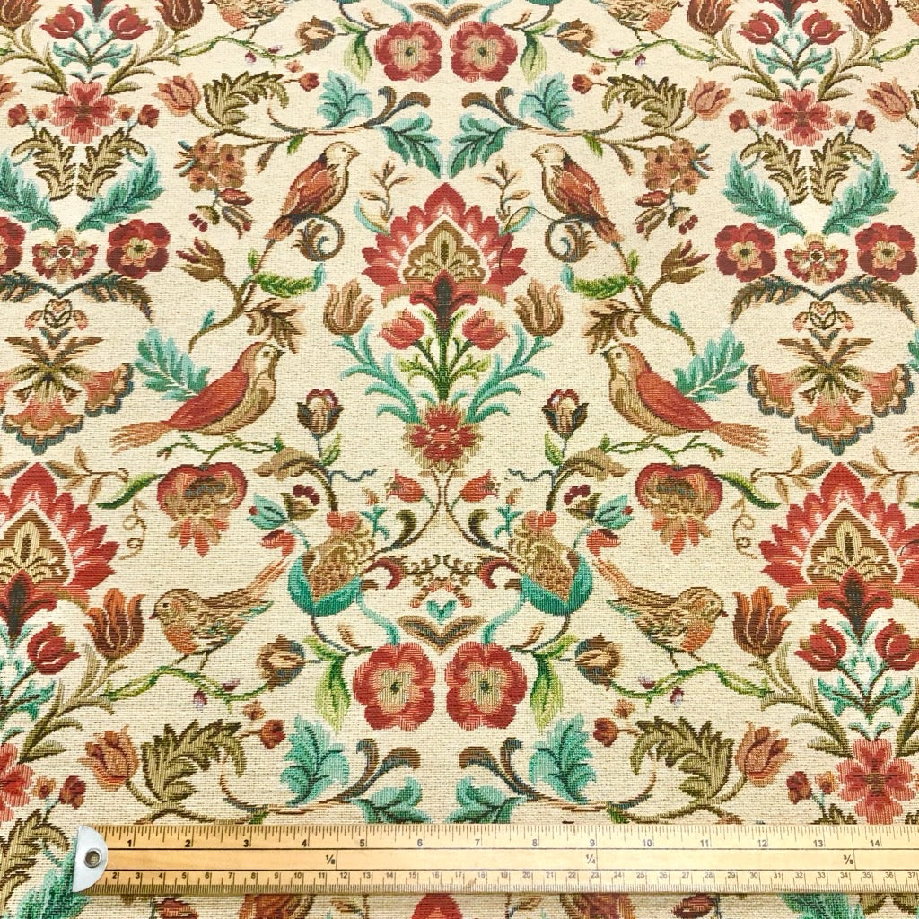 Birds and Flowers Tapestry Fabric