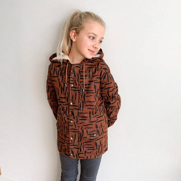 Brown Zebra Oilskin Jacket Fabric Pound Fabrics