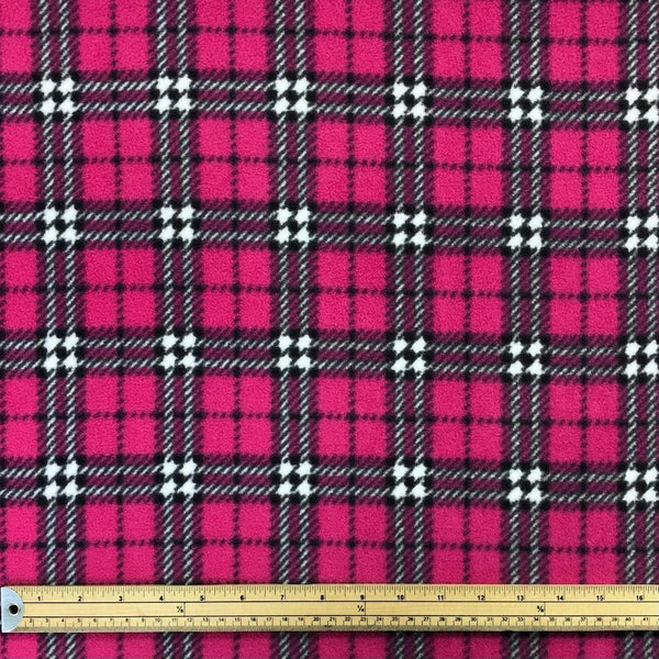 Buy Pink Checkered Anti Pill Polar Fleece Fabric Online UK s Best Price Guarantee Pound Fabrics