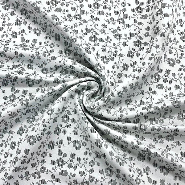 Grey Flower Vines Upholstery Fabric – Pound Fabrics