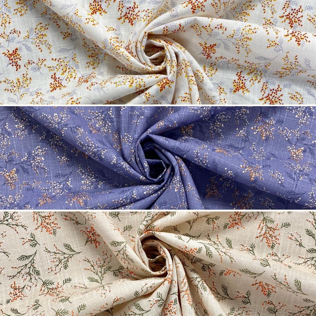 Blossom Branches Linen Mix Fabric | Best UK Prices | Pound Fabrics