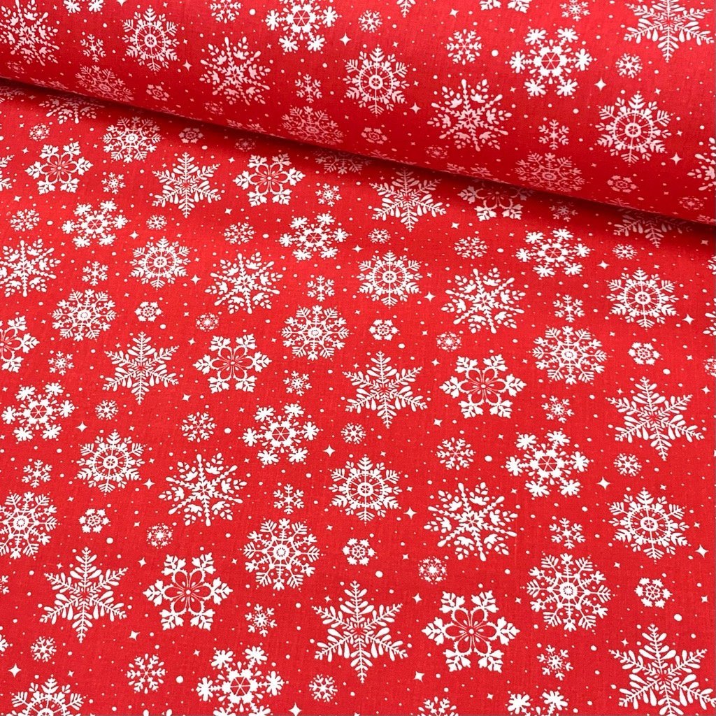 All Over Snowflakes Polycotton Fabric