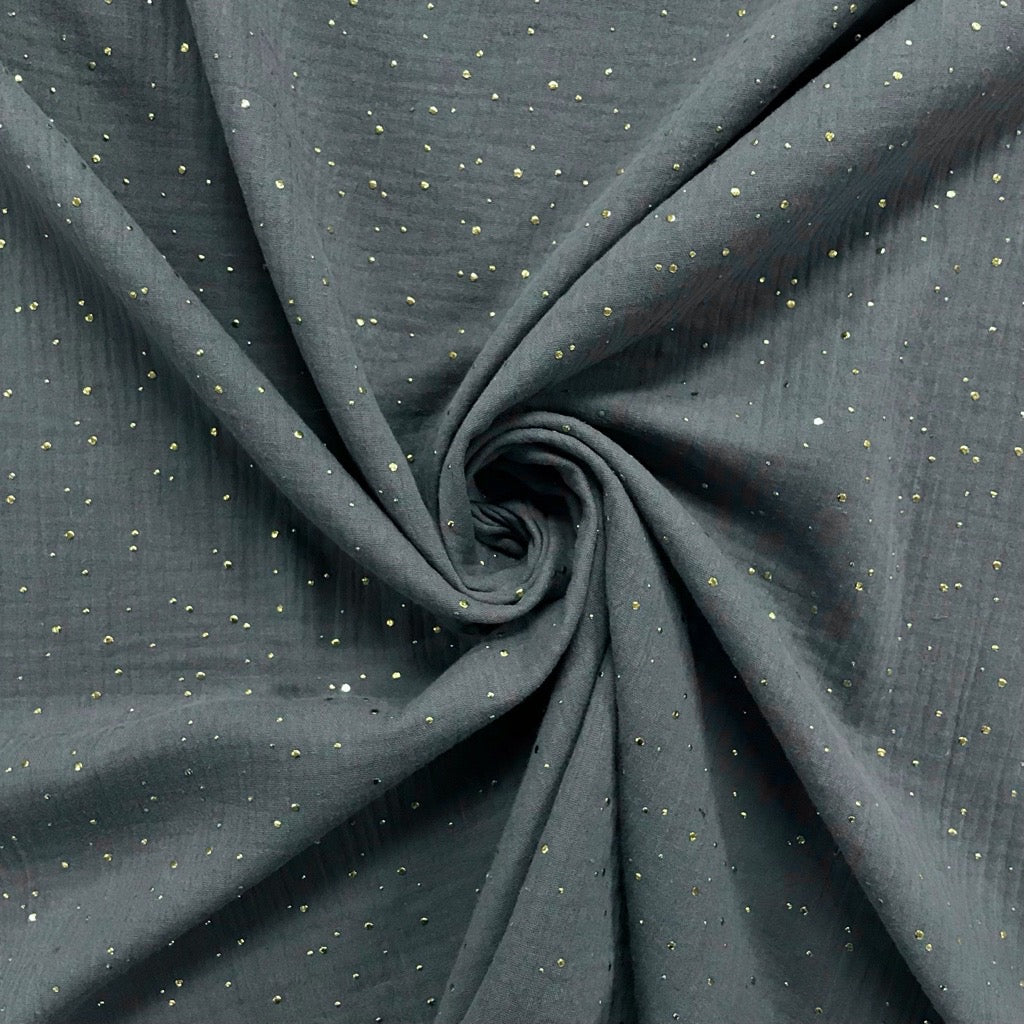 Gold Speckled Double Gauze Fabric - Pound Fabrics