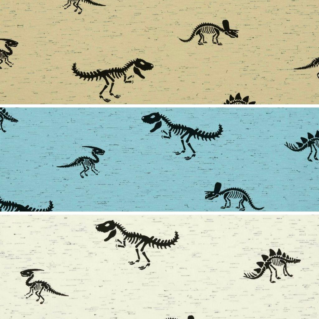 Buy Skeleton Dinosaurs Cotton Jersey Fabric Online UK s Best Price Guarantee Pound Fabrics