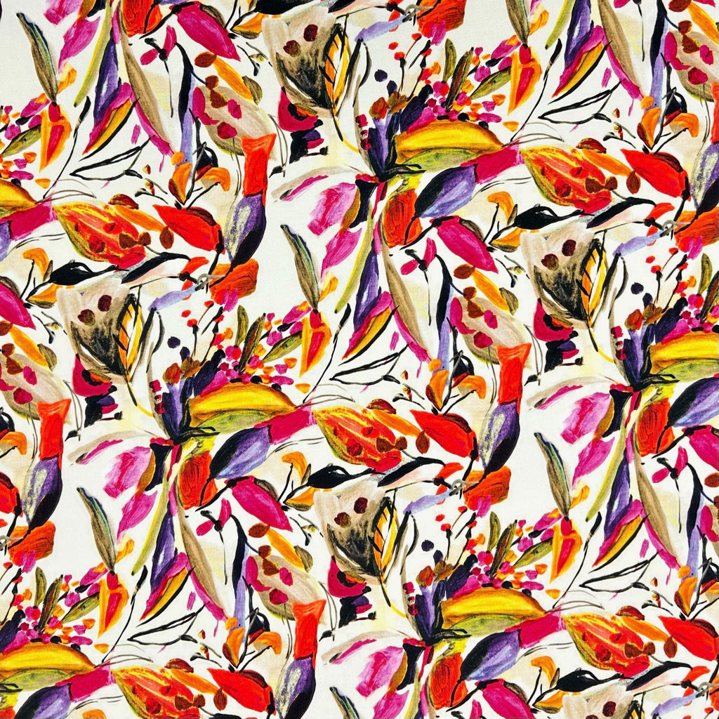 Abstract Bloomscape Viscose Fabric