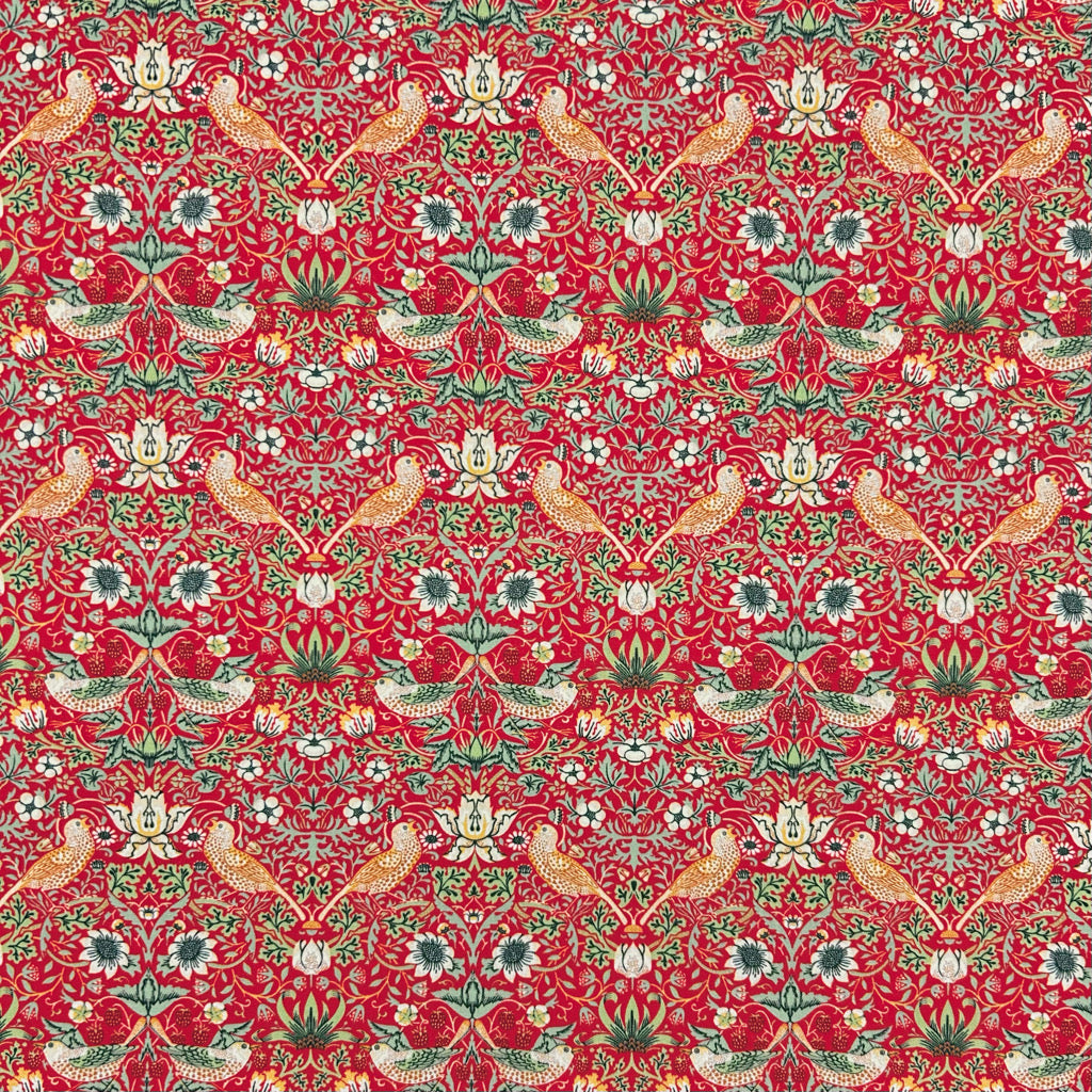 Birds and Strawberries Polycotton Fabric