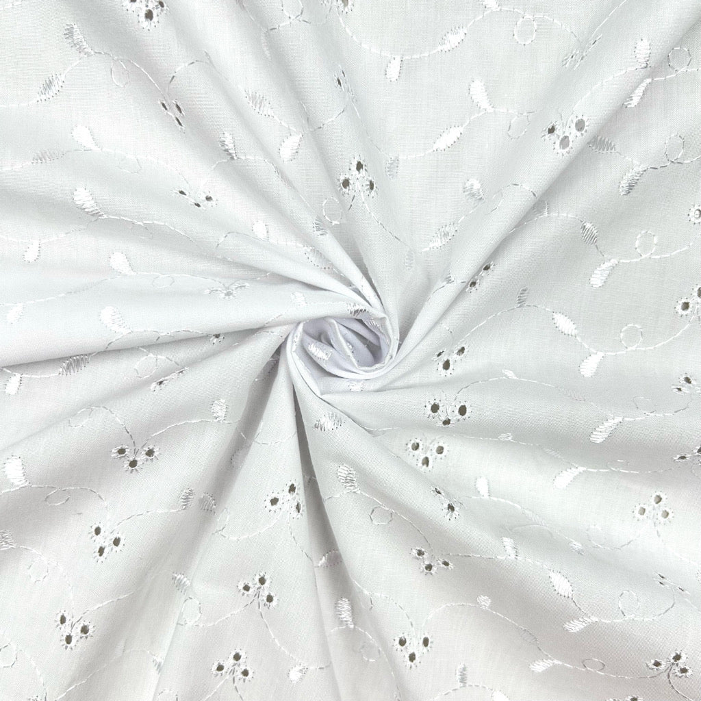 Broderie Anglaise Cotton Blend Fabric