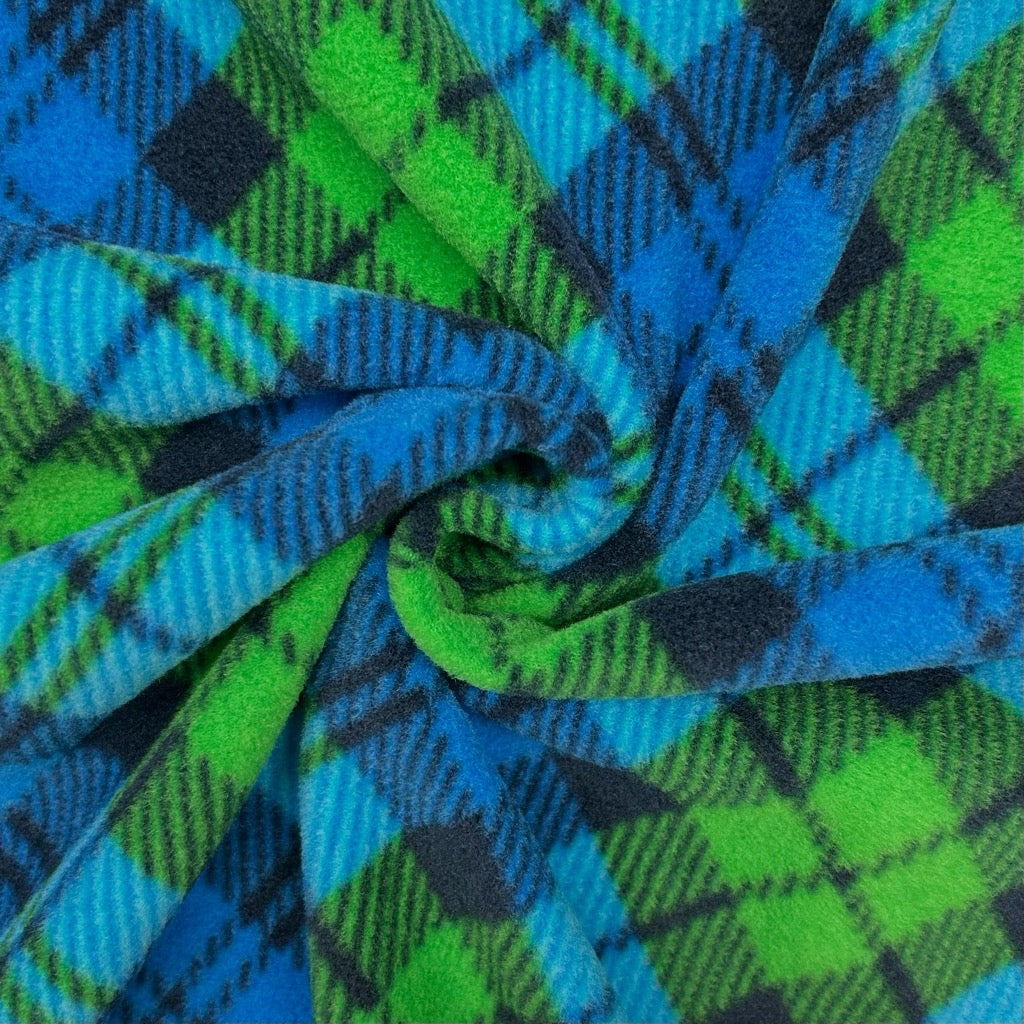 Bright Check Anti Pill Polar Fleece Fabric