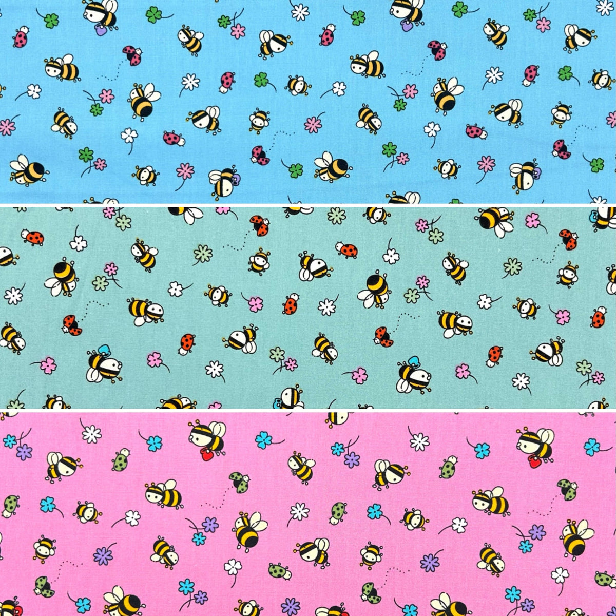 Bee Garden Rose & Hubble Cotton Poplin Fabric