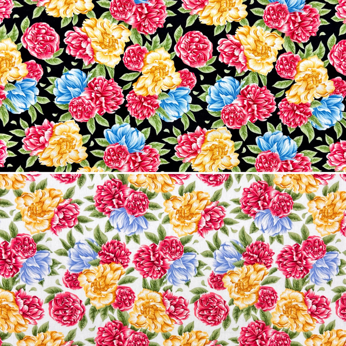 Garden Bouquet Rose & Hubble Cotton Poplin Fabric