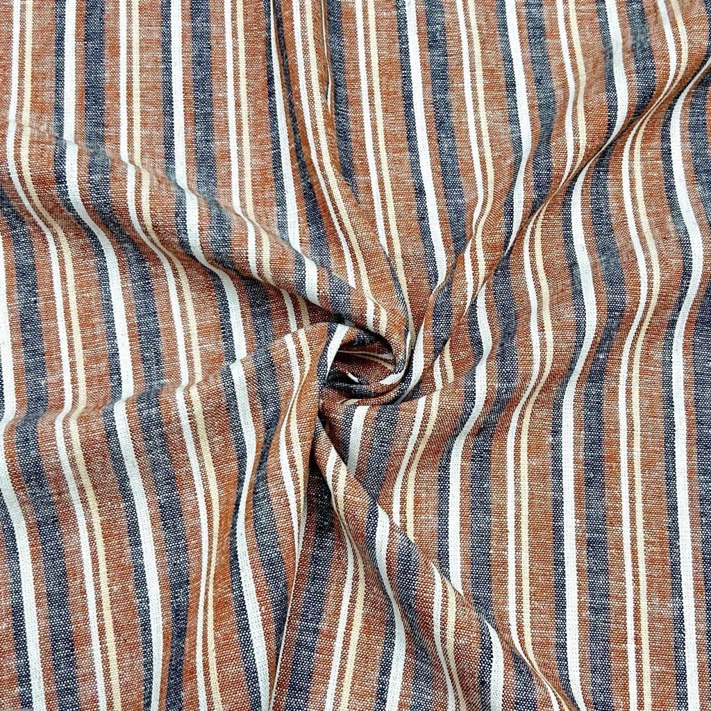 Striped Linen Viscose Fabric - Pound Fabrics