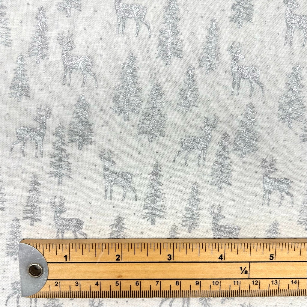 Snowy Forest Christmas Cotton Fabric
