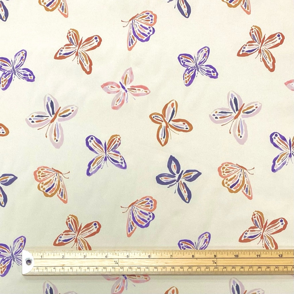Multicolour Butterflies Softshell Fabric