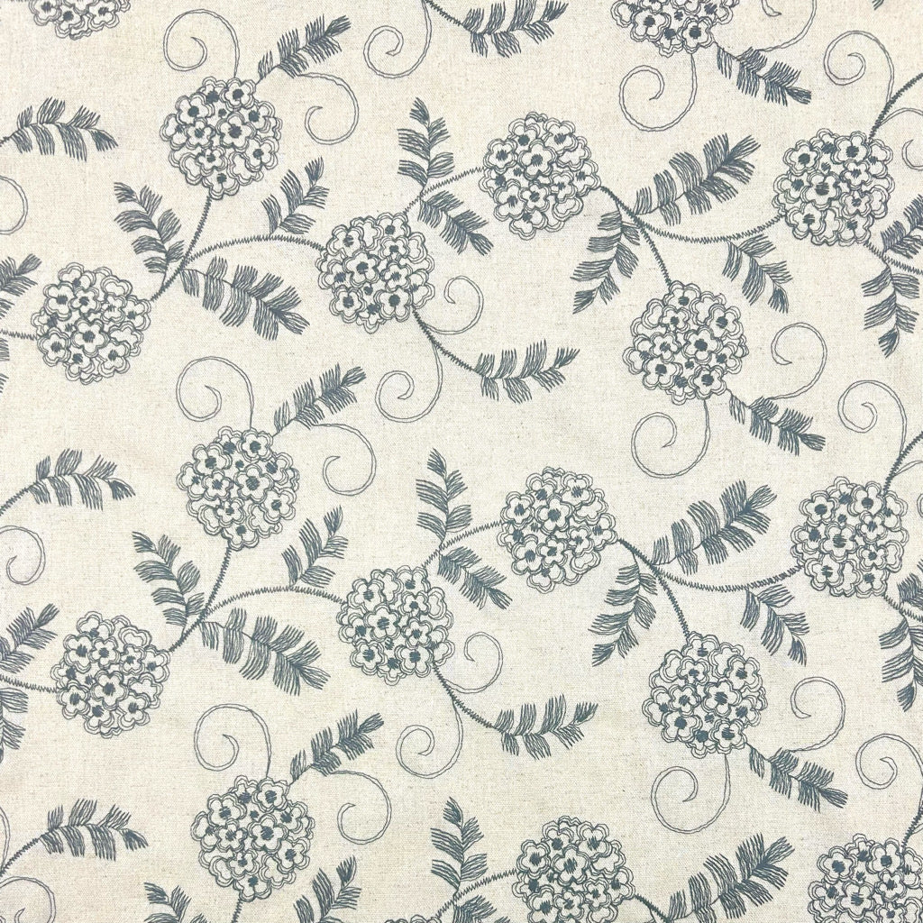 Floral Bliss Embroidered Linen Viscose Fabric