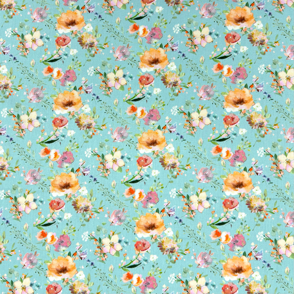 Petal Splash Rose & Hubble Cotton Poplin Fabric