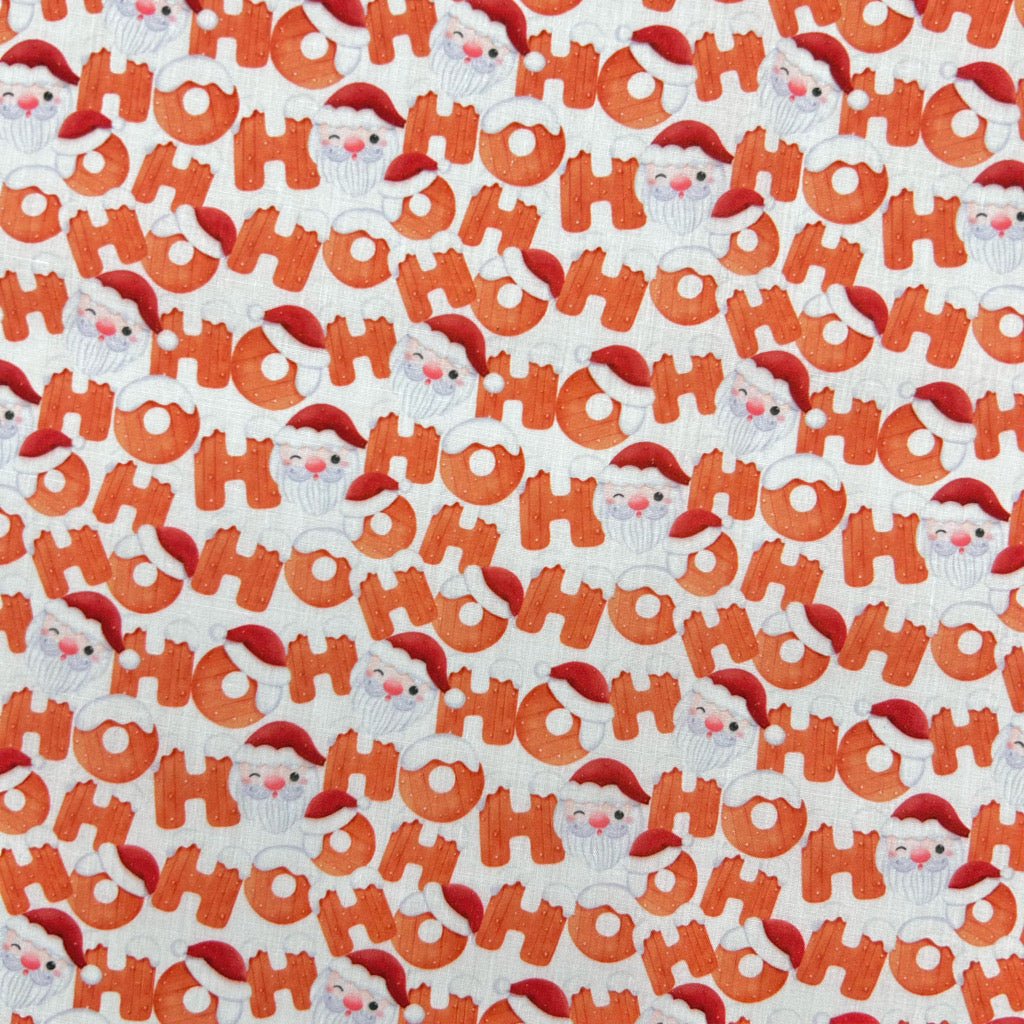 Santa Faces Polycotton Fabric