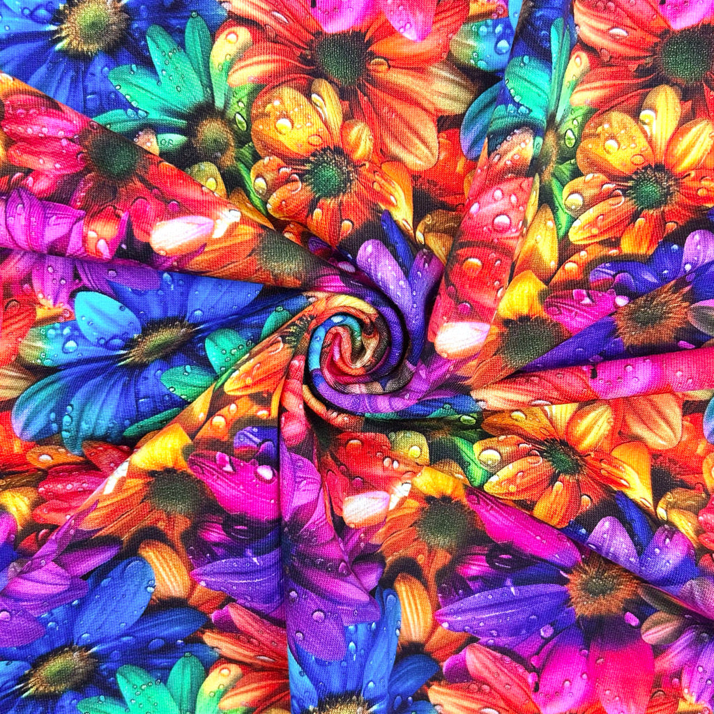 Rainbow Flora French Terry Fabric
