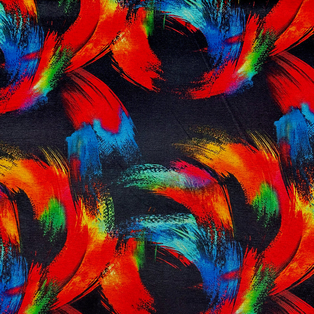 Abstract Strokes Digital Modal-Touch Jersey Fabric