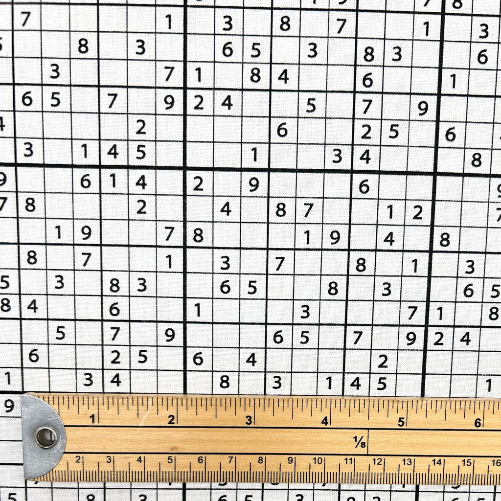 Number Puzzle Cotton Poplin Fabric