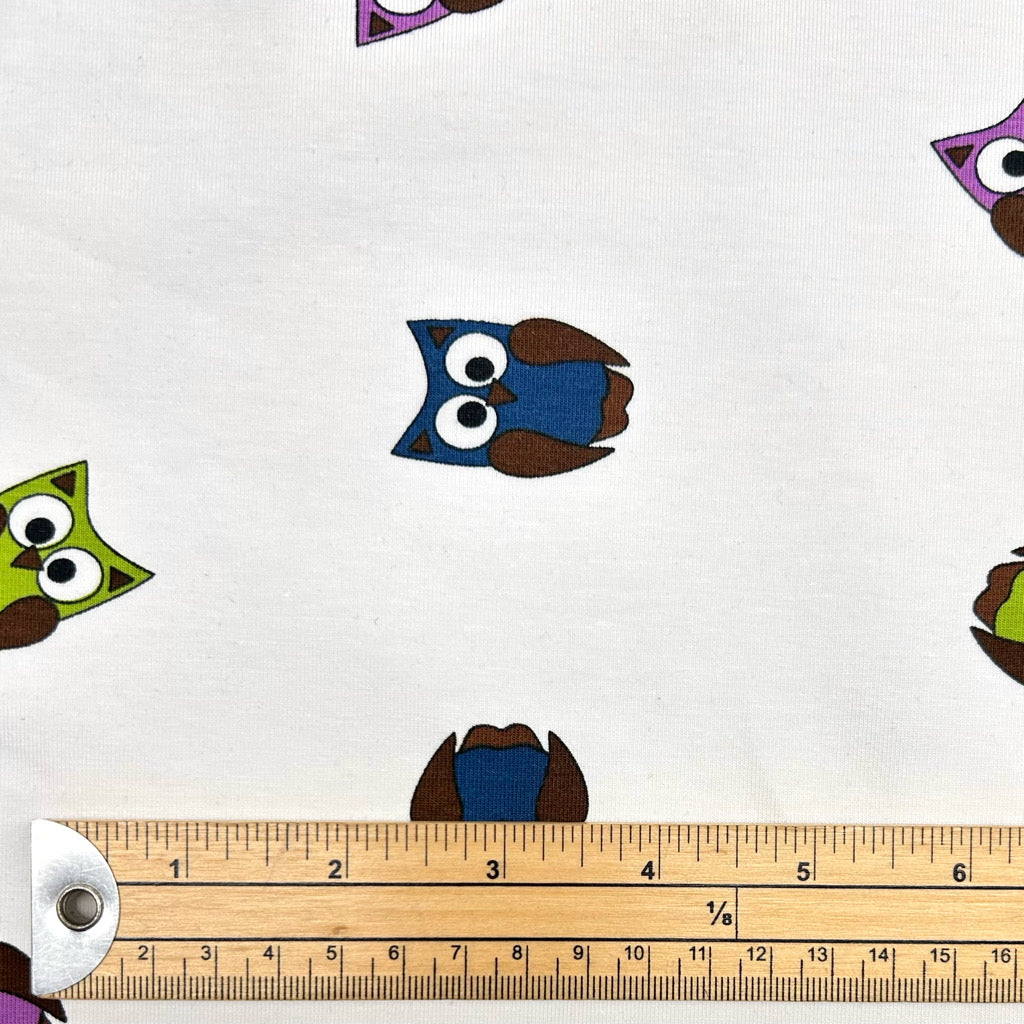 Mini Owls Cotton Jersey Fabric