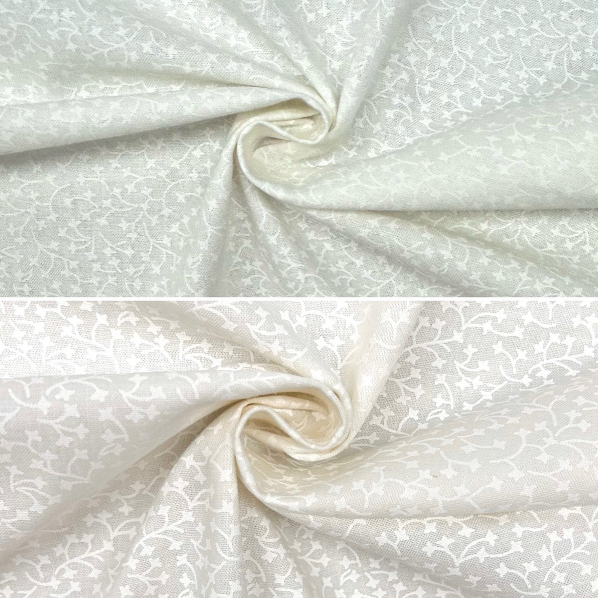 Frosted Vines Cotton Lacquer Fabric