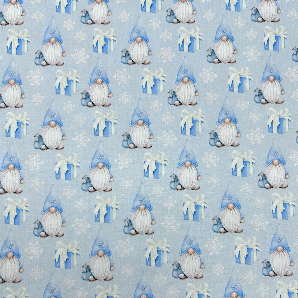 Snowy Gnomes Polycotton Fabric