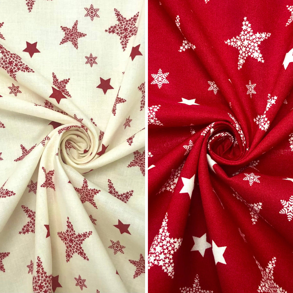 Snowflakes and Stars Cotton Fabric