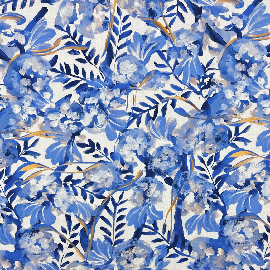 Chic Florals Linen Look Viscose Fabric