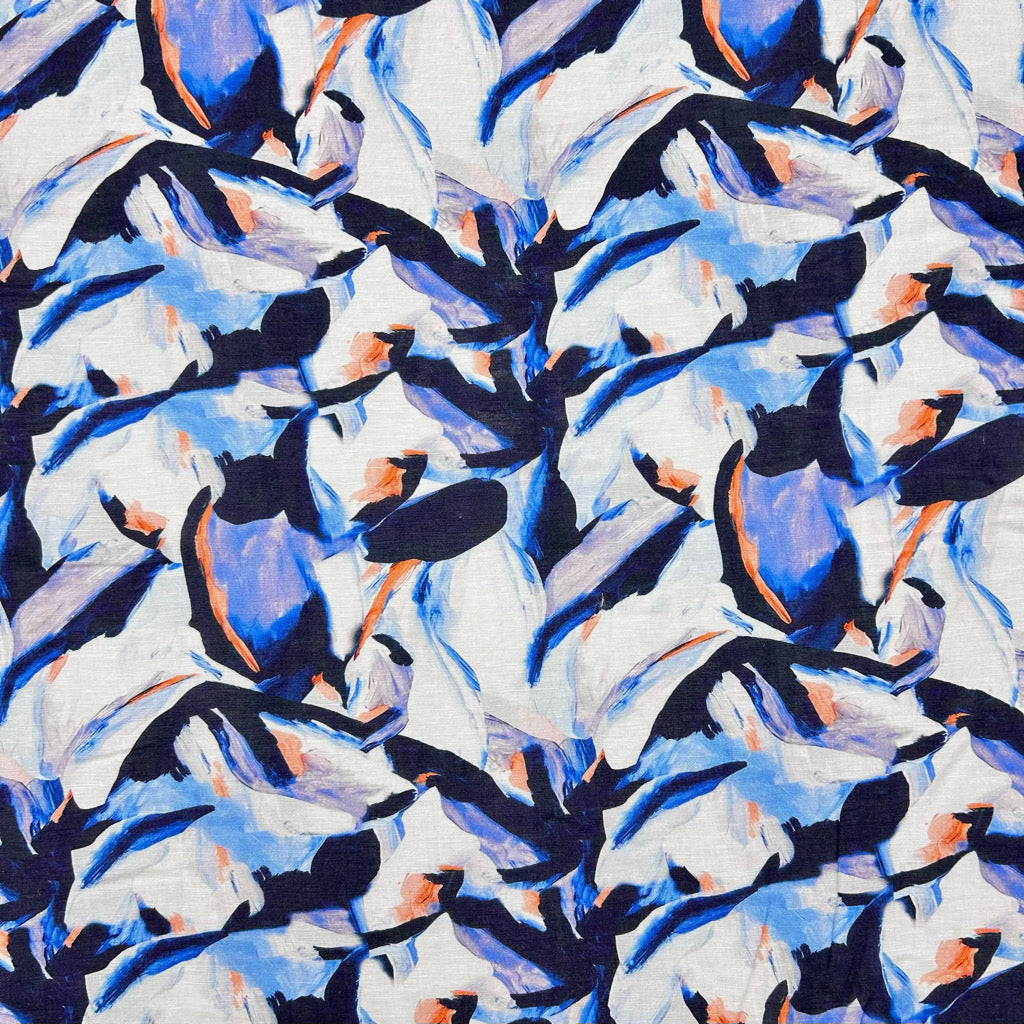 Island Blues Bamboo Linen Blend Fabric