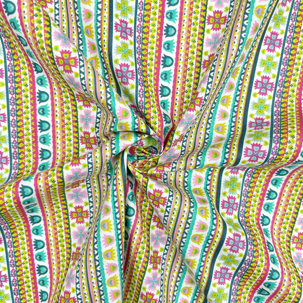 Floral Festival Cotton Poplin Fabric