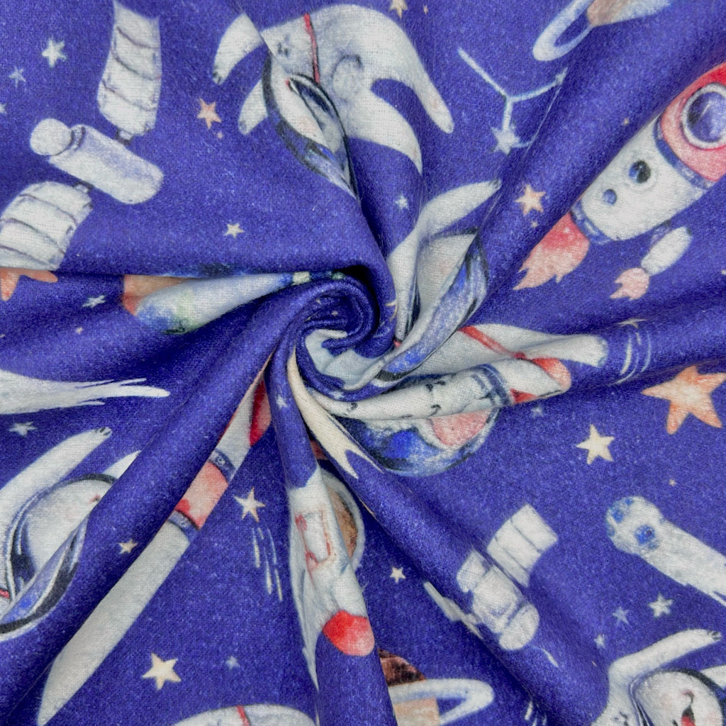 Rocket Ride Brushed Cotton Fabric
