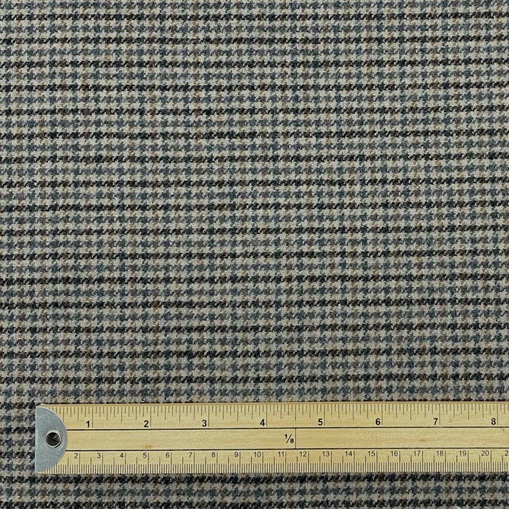 Blue/Beige Mini Dogtooth Wool Blend Fabric - 2 metres for £9.95 #6 - Pound Fabrics