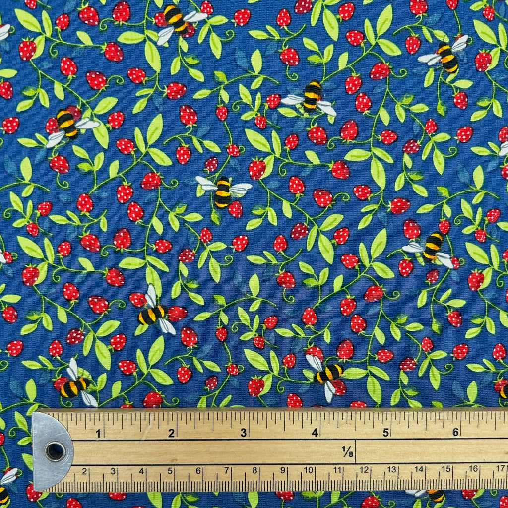 Berry Buzz Rose & Hubble Cotton Poplin Fabric