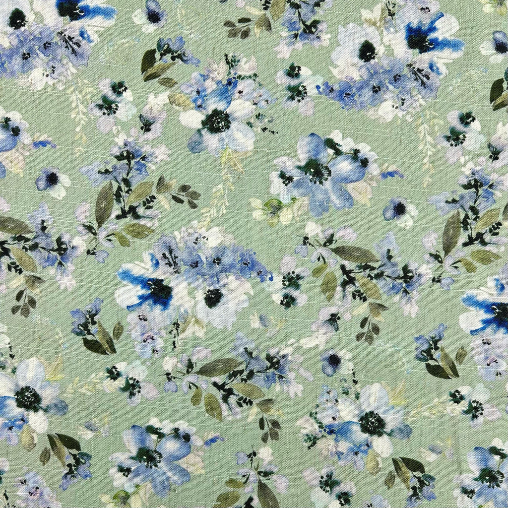 Floral Mist Linen Viscose Fabric