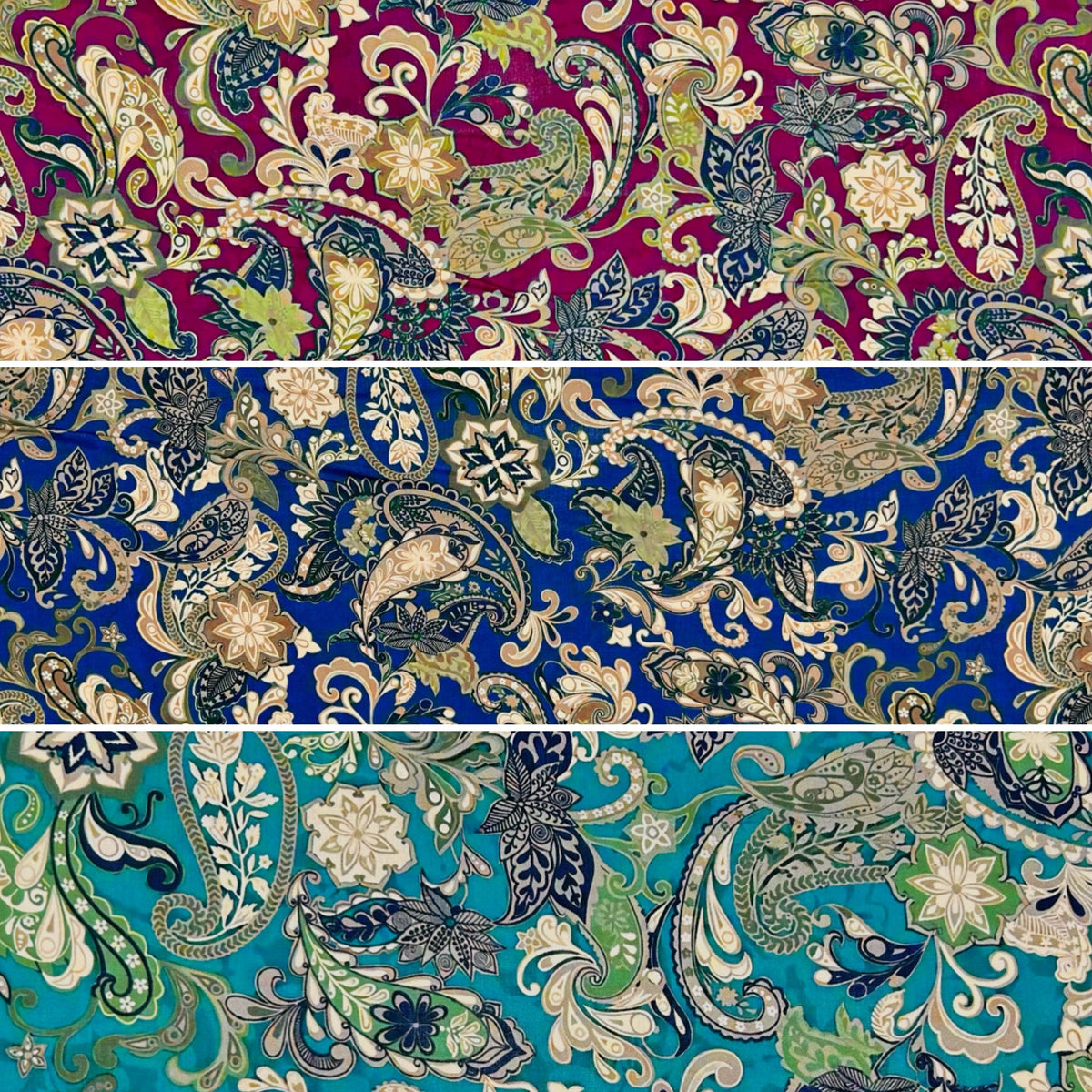 Majestic Paisley Cotton Lawn Fabric